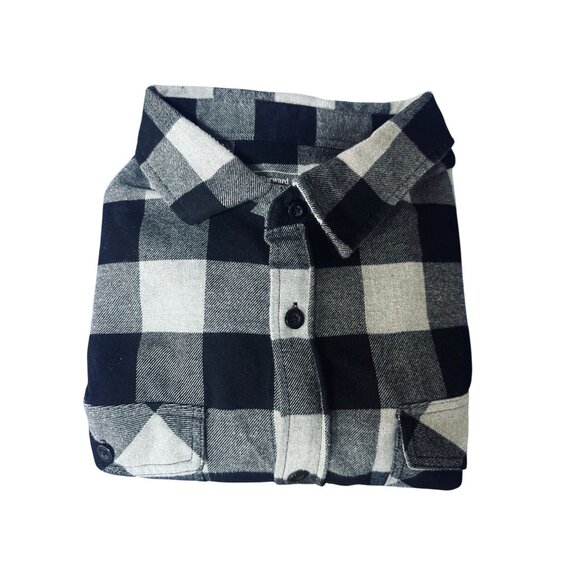Forward Observations Group Mens XL Flannel Shirt Plaid Black & White Button Down - Picture 2 of 9